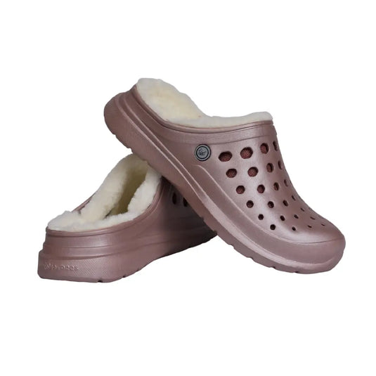 Clog doublé confortable - Or rose métallisé / Naturel - Clog