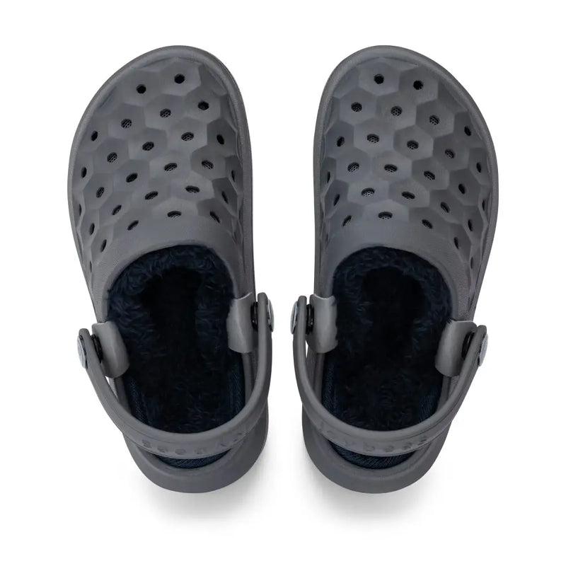 Chargez l&#39;image dans la visionneuse de la galerie, Clog doublé Varsity pour enfants - Charbon/Vrai Marine - Clog

