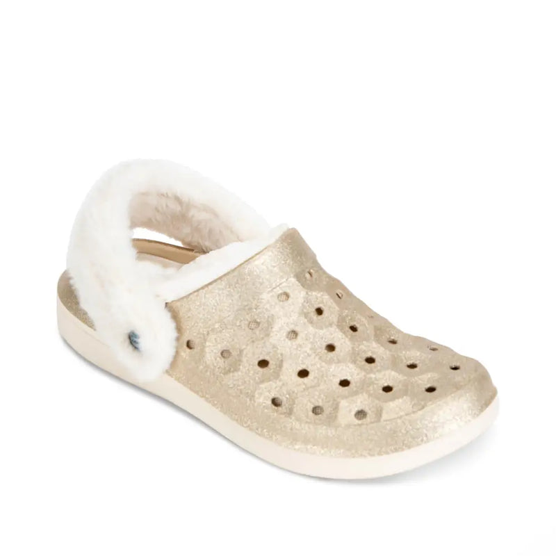 Chargez l&#39;image dans la visionneuse de la galerie, Clog doublé Varsity - Trendsetter Gold Glitter/Naturel - Trendsetter Gold Glitter/Natural / W6 - Clog
