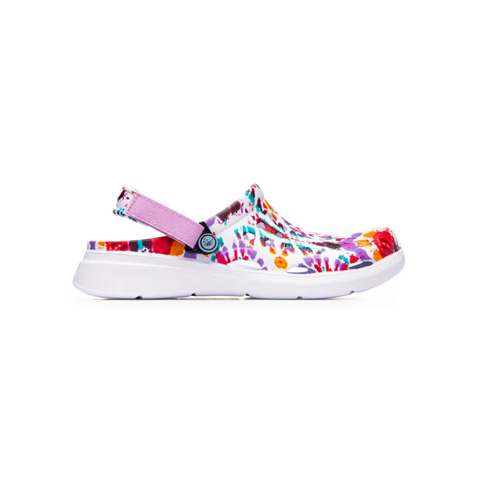 Clog moderne - Tie Dye graphique blanc en spirale - Clog