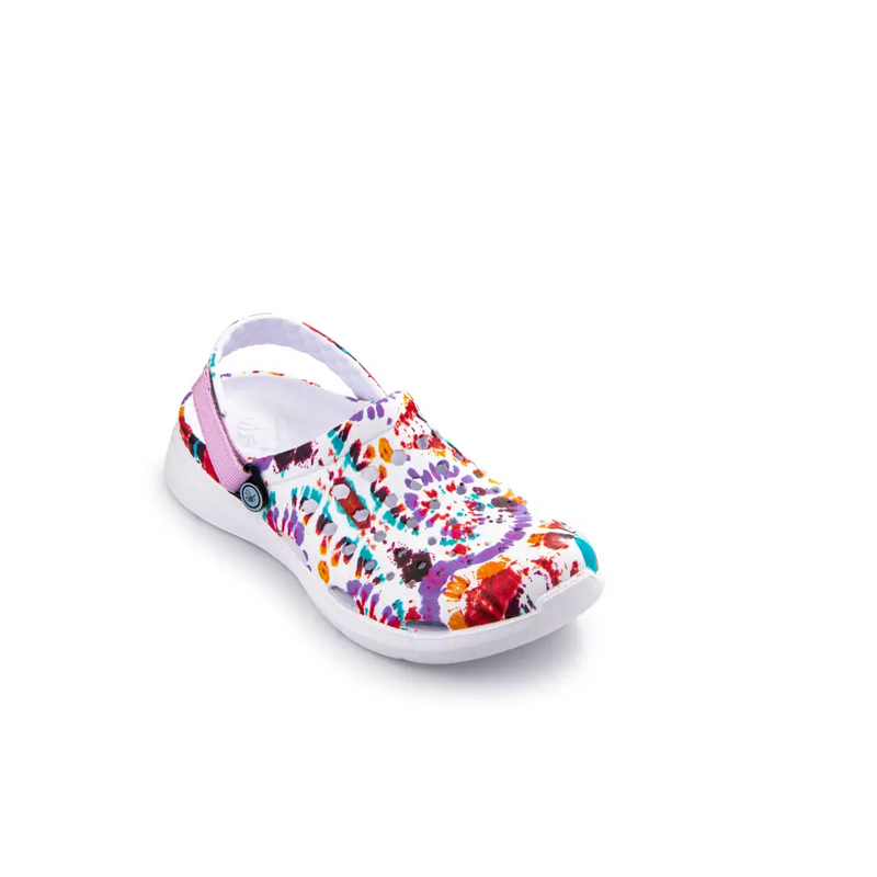 Chargez l&#39;image dans la visionneuse de la galerie, Clog moderne - Tie Dye graphique blanc en spirale - Clog
