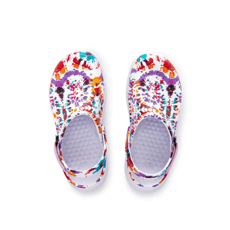 Chargez l&#39;image dans la visionneuse de la galerie, Clog moderne - Tie Dye graphique blanc en spirale - Clog

