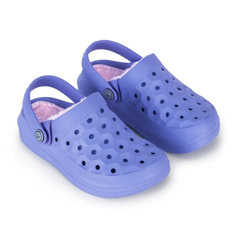 Chargez l&#39;image dans la visionneuse de la galerie, Clog universitaire doublé pour enfants - Bleu iris/rose pastel - Clog
