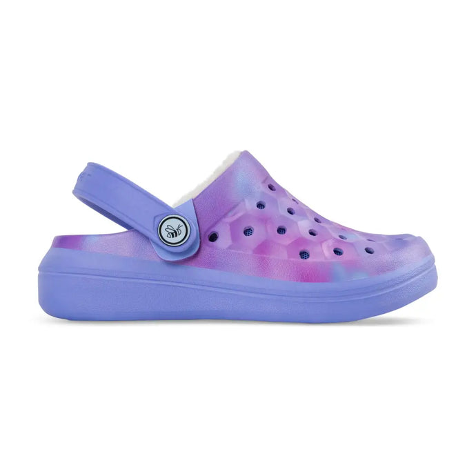 Clog universitaire doublé pour enfants - Graphic Blue Iris Cloud Tie Dye - Clog