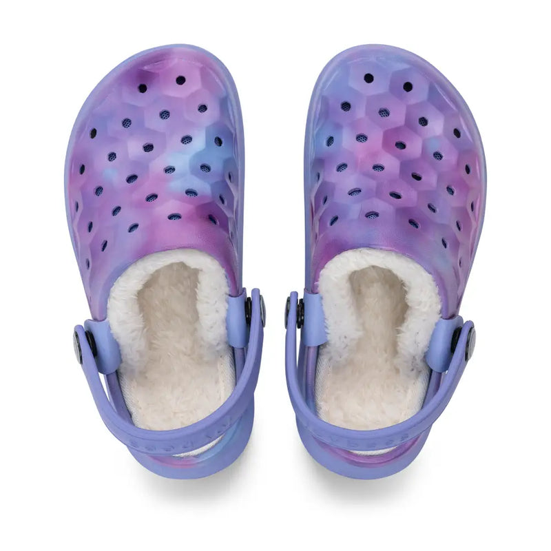 Chargez l&#39;image dans la visionneuse de la galerie, Clog universitaire doublé pour enfants - Graphic Blue Iris Cloud Tie Dye - Clog

