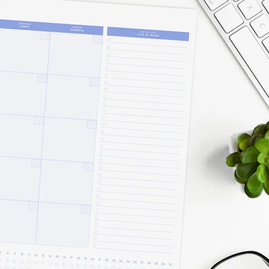 Agenda mural ou de bureau mensuel - Pervenche - 50% de réduction - Baltic Club - Papeterie