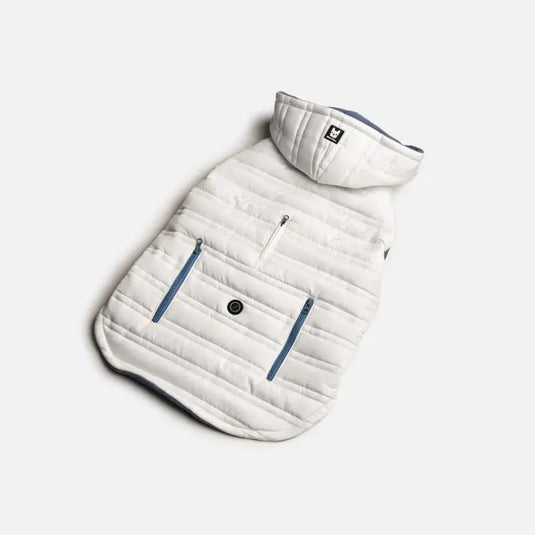 Manteau bleu blanc pour chien - Boutique Animo - Manteau pour chien