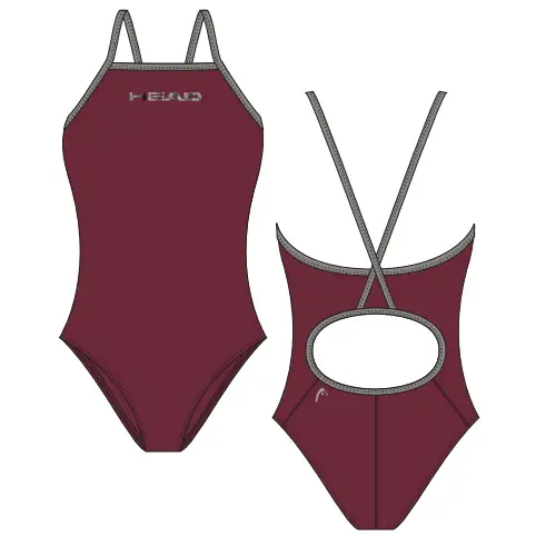 HEAD - Maillot natation Femme - Maroon - 60% de réduction - HEAD - Maillot de bain
