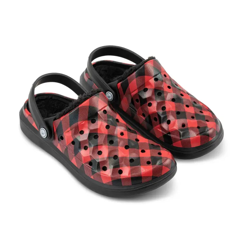 Chargez l&#39;image dans la visionneuse de la galerie, Clog doublé Varsity Graphic - Buffalo Plaid / Noir - Joybees - Chaussure
