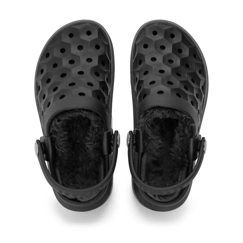 Chargez l&#39;image dans la visionneuse de la galerie, Clog doublé Varsity pour enfants - Noir/Charbon - Joybees - Chaussure
