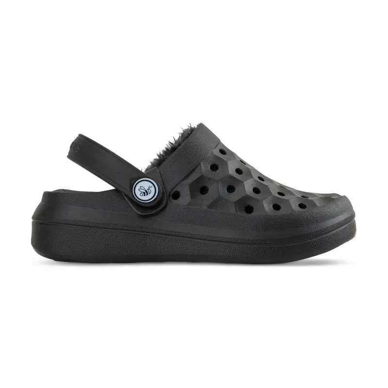Chargez l&#39;image dans la visionneuse de la galerie, Clog doublé Varsity pour enfants - Noir/Charbon - Joybees - Chaussure
