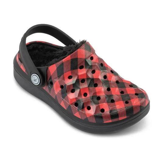 Clog universitaire doublé pour enfants - Buffalo Plaid / Noir - 45% de réduction - Joybees - Chaussure