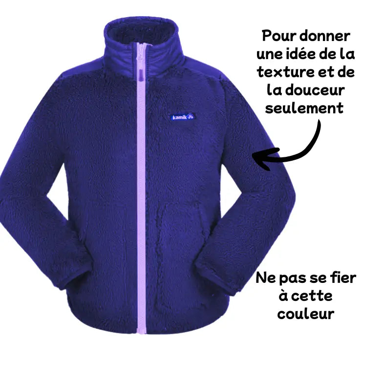 Chargez l&#39;image dans la visionneuse de la galerie, Veste en sherpa ultra-douce Aurora - couleur Navy/Water - 60% de réduction - Kamik - échantillon - Manteau léger
