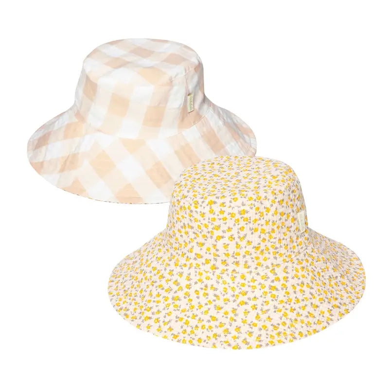 Load image into Gallery viewer, Chapeau de soleil réversible à petits carreaux vichy - 50% de réduction - Rockahula - échantillons - Accessoire enfant
