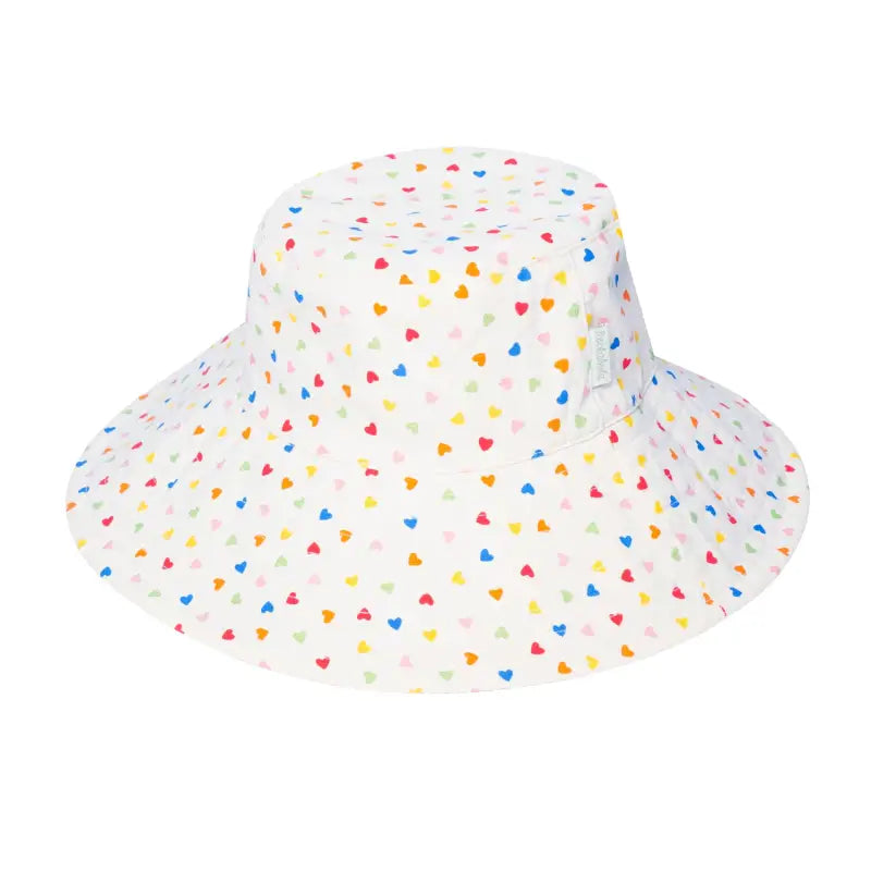 Chargez l&#39;image dans la visionneuse de la galerie, Chapeau de soleil réversible coeurs arc-en-ciel - 50% de réduction - Rockahula - échantillons - Accessoire enfant
