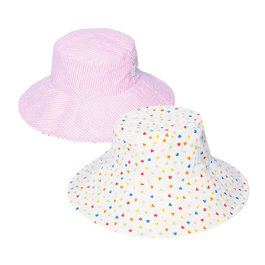 Chapeau de soleil réversible coeurs arc-en-ciel - 50% de réduction - Rockahula - échantillons - Accessoire enfant