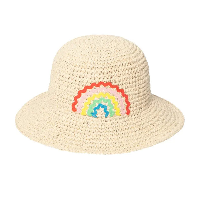 Chapeau seau en paille arc-en-ciel Ric Rac - 50% de réduction - Rockahula - échantillons - Accessoire enfant
