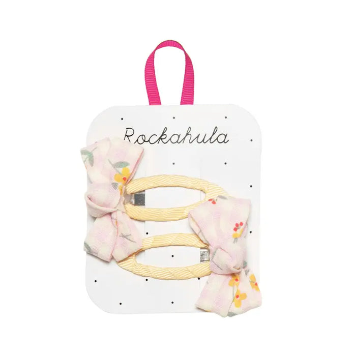 Clips à nœud torsadé en vichy renoncule - 50% de réduction - Rockahula - échantillons - Accessoire enfant