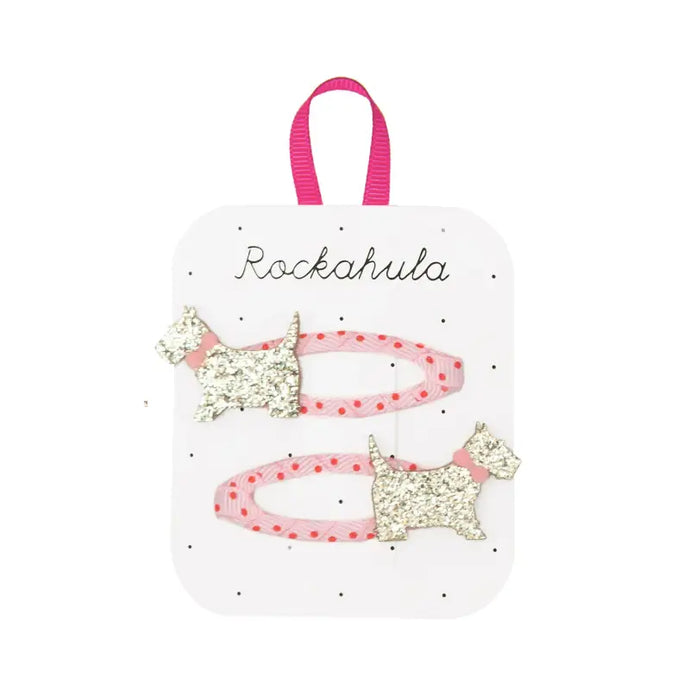 Clips de chien Scottie tachetés - 50% de réduction - Rockahula - échantillons - Accessoire enfant