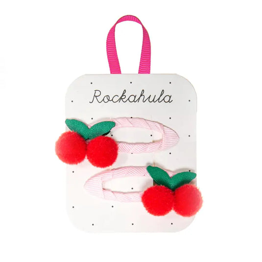Clips pompons cerise douce - 50% de réduction - Rockahula - échantillons - Accessoire enfant