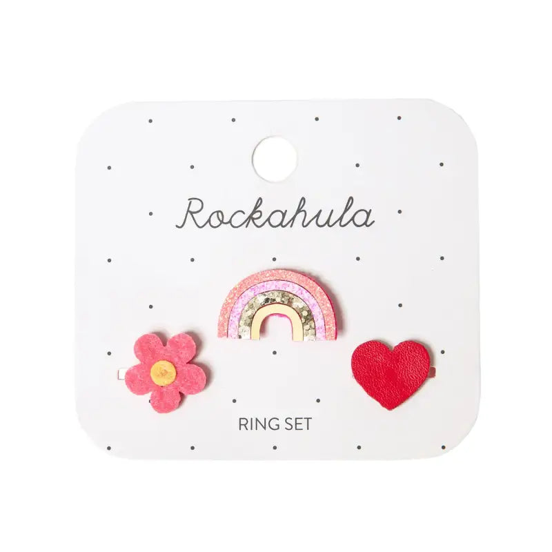 Load image into Gallery viewer, Ensemble de bagues arc-en-ciel hippie - 50% de réduction - Rockahula - échantillons - Accessoire enfant
