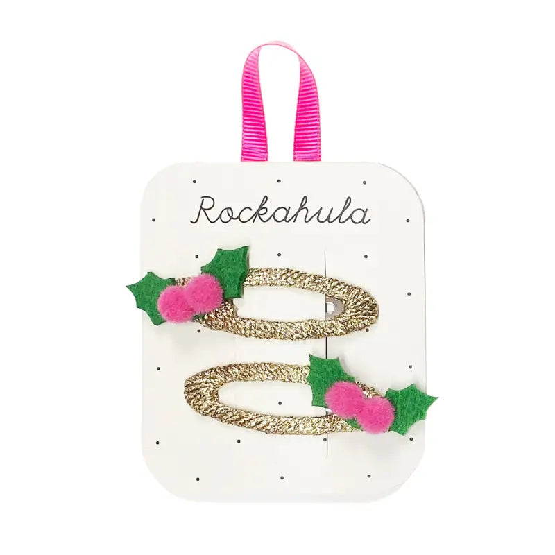 Chargez l&#39;image dans la visionneuse de la galerie, Pinces à pompons de houx - 50% de réduction - Rockahula - échantillons - Accessoire enfant
