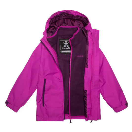 TIJARA manteau 3-en-1 - Fuschia/Plum / 6 - MANTEAUX LÉGERS FILLES