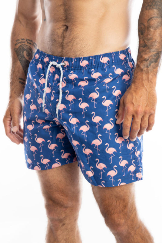 Men's Printed Elastic Band Swimsuit
