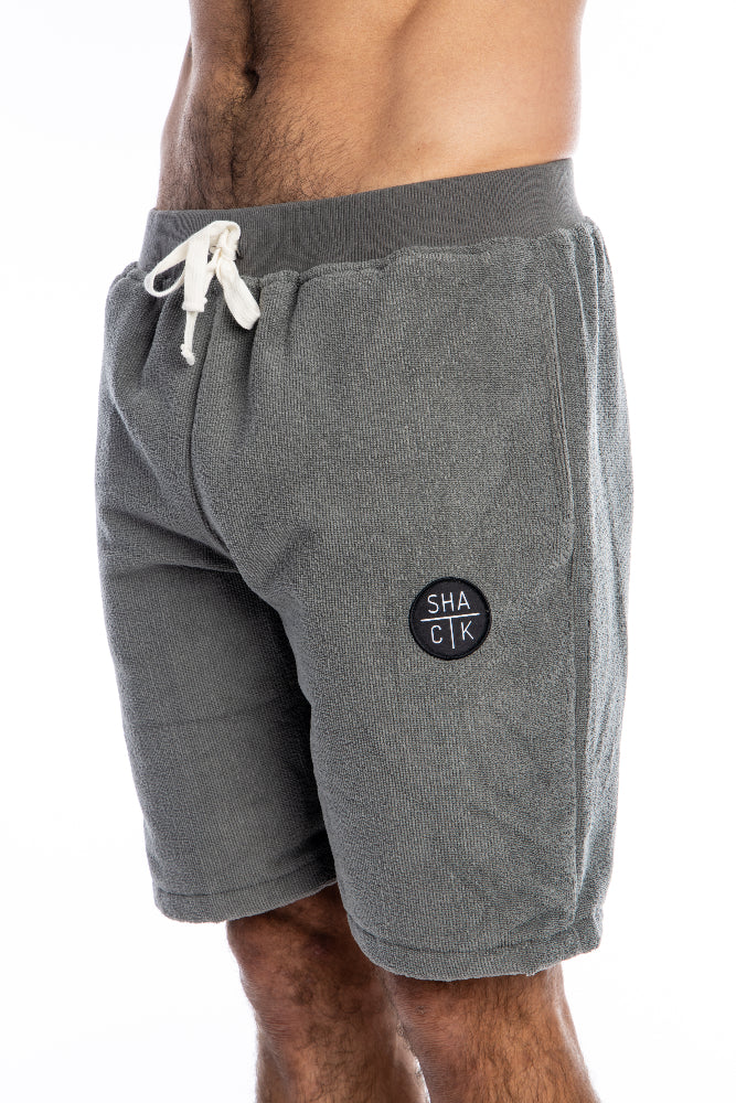 Load image into Gallery viewer, Grey Camo Microfiber Jogger Shorts - Unisex
