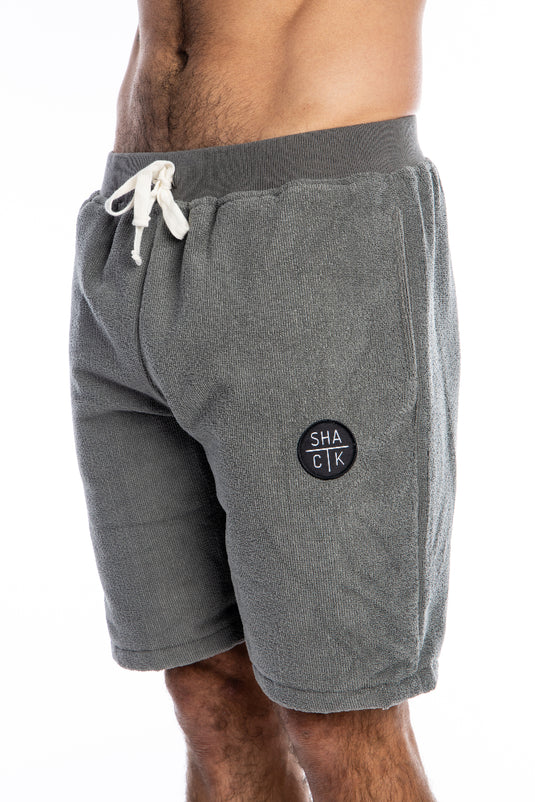 Grey Camo Microfiber Jogger Shorts - Unisex